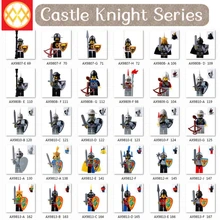 AX средневековый замок Рыцари строительные блоки Корова Король тень Красный Лев белая корона царства игрушки-Рыцари для детей
