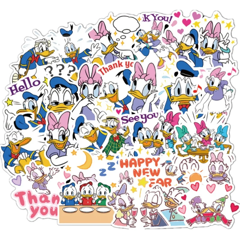 

80pcs Donald Duck With Mickey Mouse cartoon character sticker PVC graffiti waterproof sticker suitcase guitar