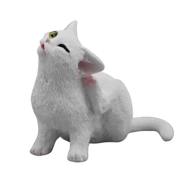 

2pcs Adorable Cat Model Resin Cat Craft Desktop Ornament Home Cat Decor Car Ornament