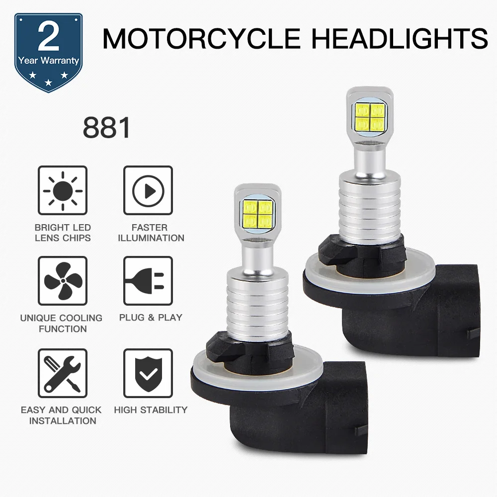 

Bevinsee LED Motorcycle Headlight For Polaris RMK 500 2000-2002 RMK 600 1999-2001 12V For Motor 2x Bulbs