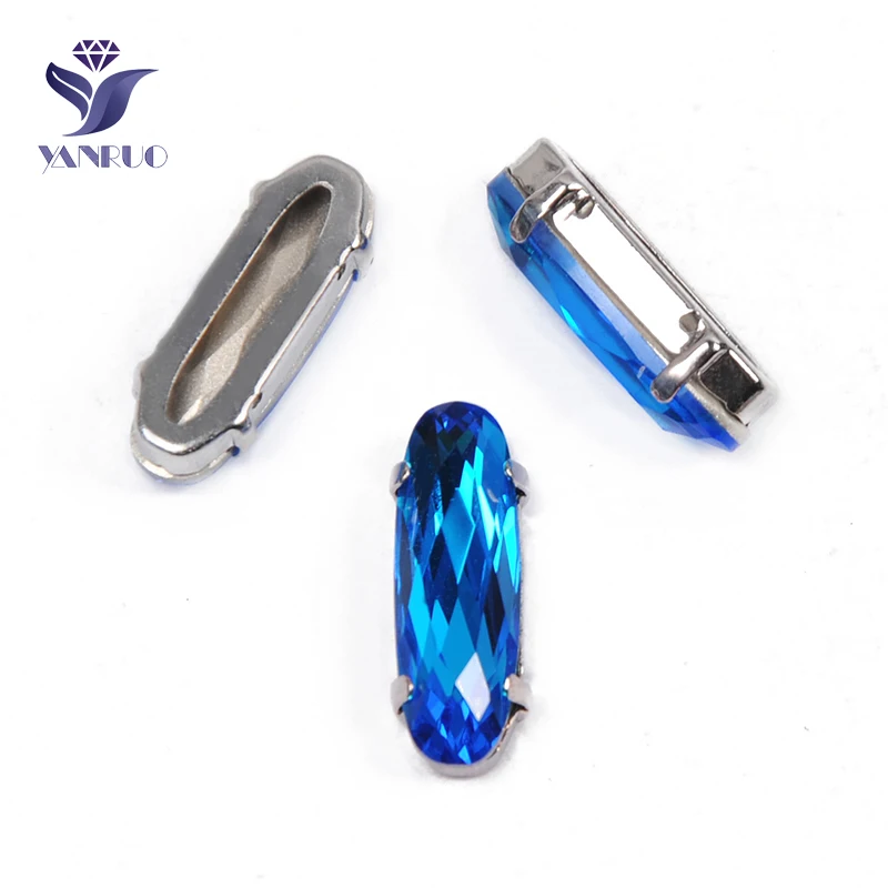 YANRUO 4161, удлиненные Стразы для багета, хрустальные причудливые камни с когтями, K9 точечные Стразы для рукоделия - Цвет: Capri Blue