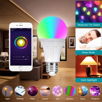 

Led Wifi Smart Light Bulb Alexa Voice Control RGB Color Change Led Bulb Light App Remote Smart Bulb Led Lamp Lights Decoration