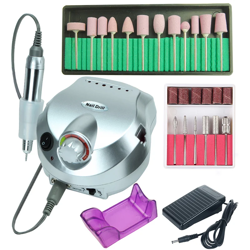 

35000/20000 RPM Electric Nail Drill Machine Set Mill Cutter Bits for Manicure Pedicure Gel Cuticle Professional Nail File Kit