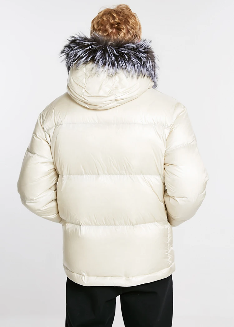 JackJones зимняя мужская с капюшоном Лисий меховой воротник короткая куртка | 218412521