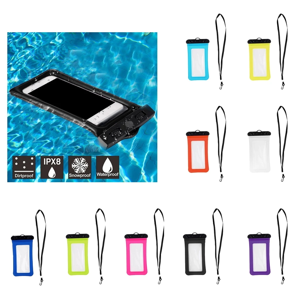 Waterproof Mobile Phone Bag Case Floating Air Bag Design Neck Strap Universal 6 Inches Phones Diving Equpment Set