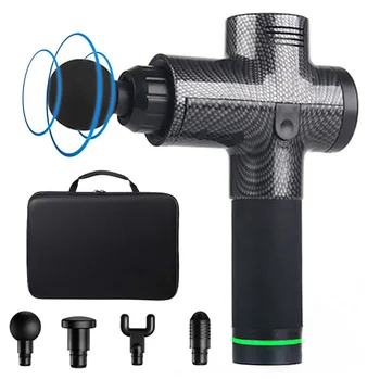 

New theragun 24V super low noise and long working vibrating deep therapy body/muscle massage gun/ gun massager 4 heads Handbag