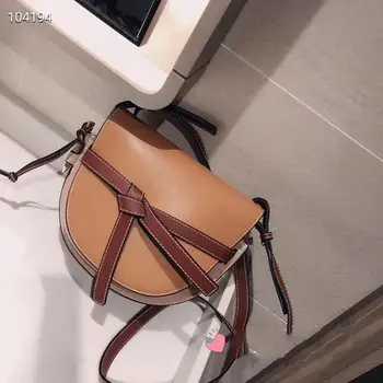 

Hiboom Leather women bags under arm moon shape bags with butterfly bow L saddle luxury Brand crossbody bag