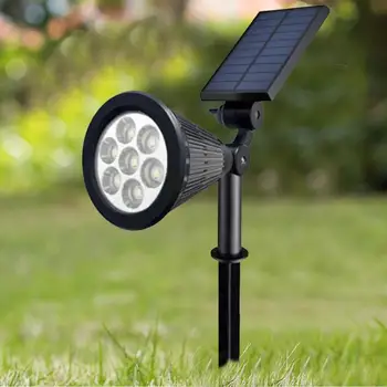 

7 LED Light Control Solar Lawn Lights Durable 180 Degree Angle Adjustable Heat-resisting Outdoor Waterproof RGB Courtyard Lamp