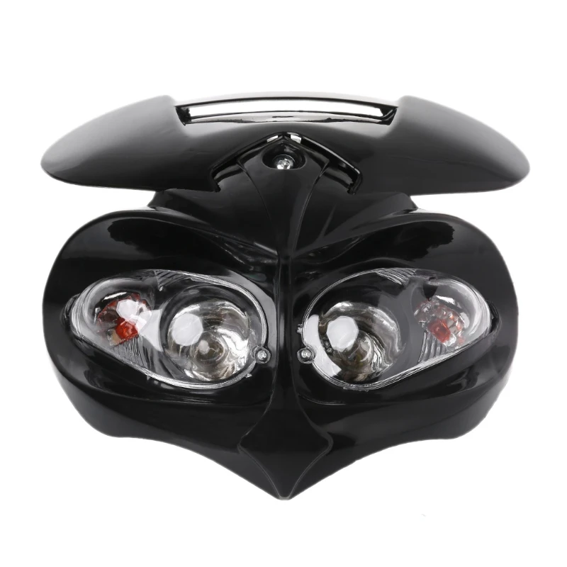 

Universal Motocross Headlight Fairing Head Lamp High / Low Beam Dual A6HE