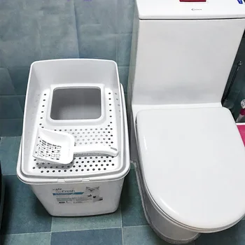 

Cat Litter Box Fully Closed Shit Deodorant Top Into The Extra Large Cat Litter Box Supplies Toilet Anti-spatter Pet Bed