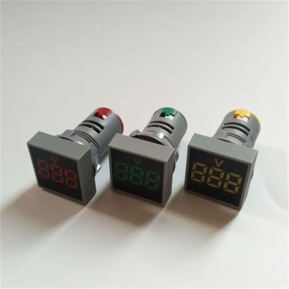 Квадратный AC20-500V светодиодный цифровой вольтметр небольшой и тонкий индикатор сигнала мощный Настольный тестер напряжения метр AD101-22VMS