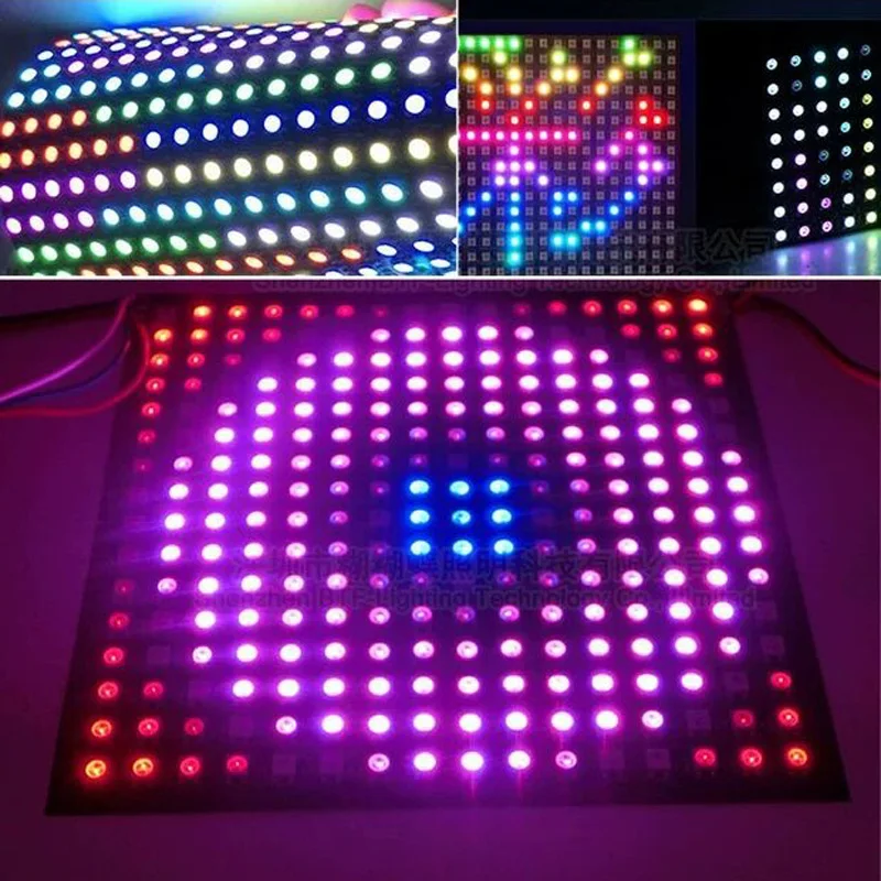 1 шт./лот DC5V 16x16 пикселей WS2812B светодиодный цифровой гибкий индивидуально