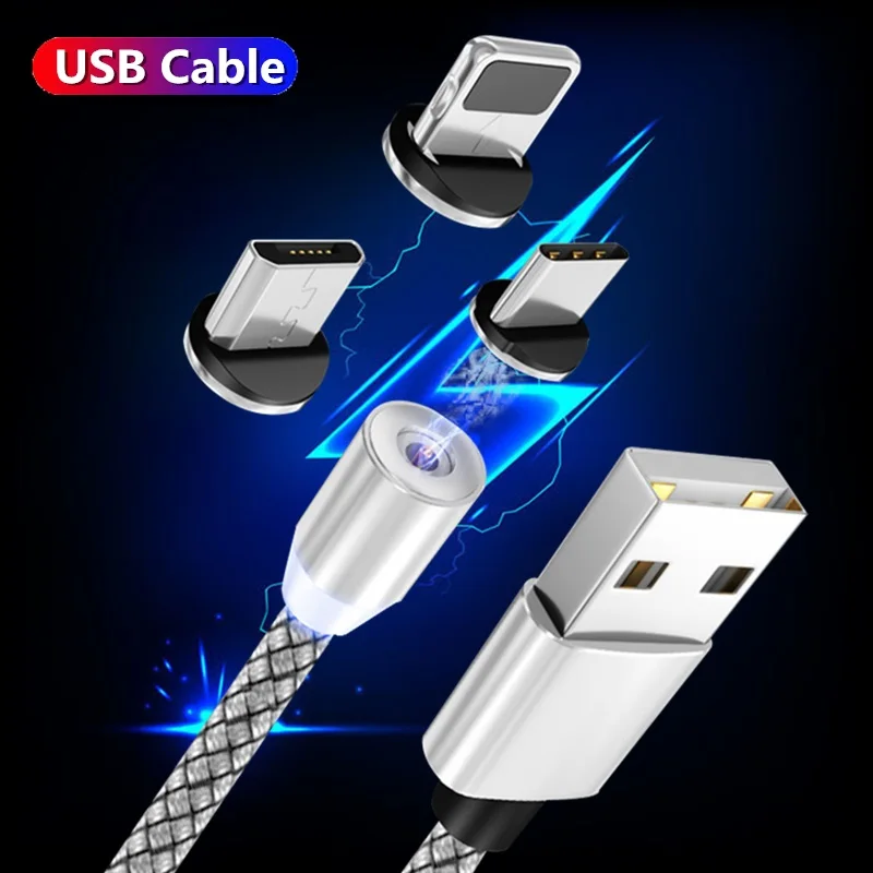 Быстрая зарядка USB кабель для Iphone TYPE-C Micro USB кабель для передачи данных магнитный разъем для Xiaomi Redmi samsung oppo зарядное устройство 1 м 2 м линия