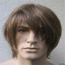 Высококачественный мужской короткий синтетический парик для здоровья