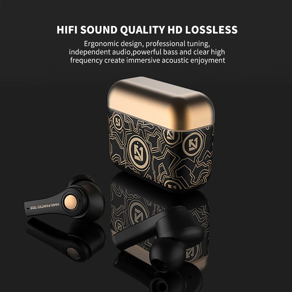 BONOLA TWS Wireless Bluetooth Headset 5.0 Sport Waterproof Earbud Earphone with Microphone for iPhone 12/12Mini Xiaomi Samsung