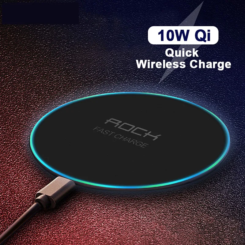 

LED Breathing Light 10W Wireless Charger , Qi Fast Wireless Charging Pad For iPhone X XS 8 Samsung Huawei P30 Xiaomi