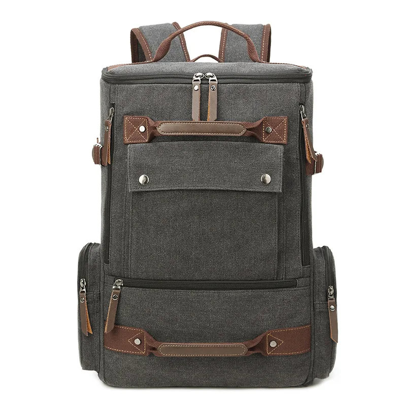 

Original brand double shoulder bag men postman Khaki zipper dark BAG canvas Computer Backpack