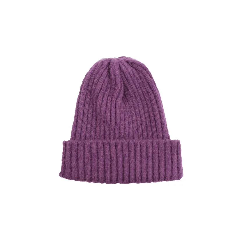 

Children's Knitted Hat Boys and Girls Autumn and Winter Solid Color Wool Hat Candy Color Casual Wild Warm Hat Baby Hats Unisex