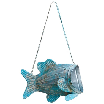 

Fish Design Garden Decoration Vintage Retro Metal Hanging Flower Pots