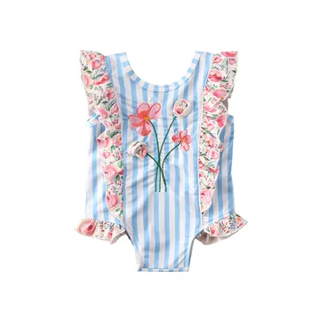 

1-7Years Kid Baby Girl Ruffles Floral Swimwear Clothes Bikini Top One-Piece Swimsuit Bath Outfits