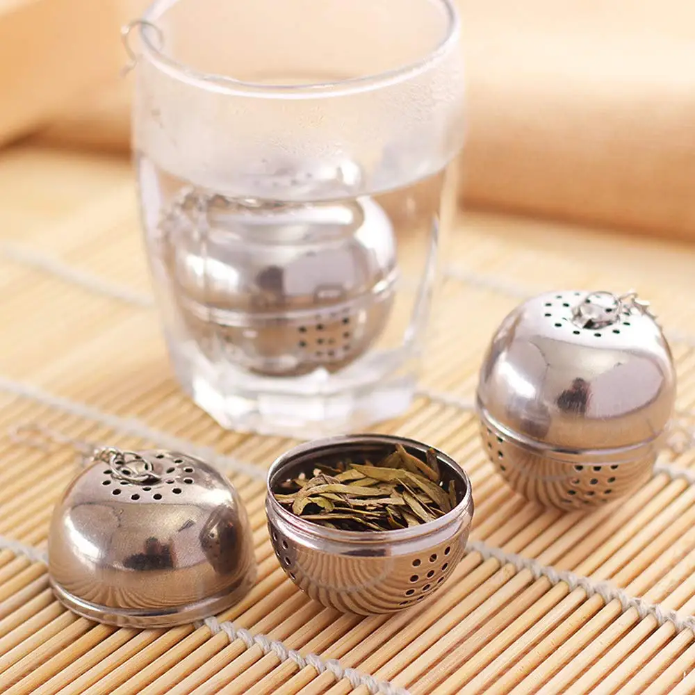 Серебряное Ситечко для заварки чая из нержавеющей стали с шариком в форме специй и яиц