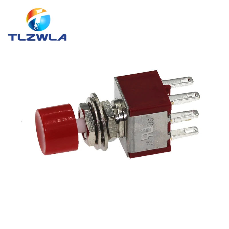 10 шт. PS-202 6 штифтов SPDT мгновенный AC 2A/250V 5A/120V кнопочный переключатель 1 NO NC |