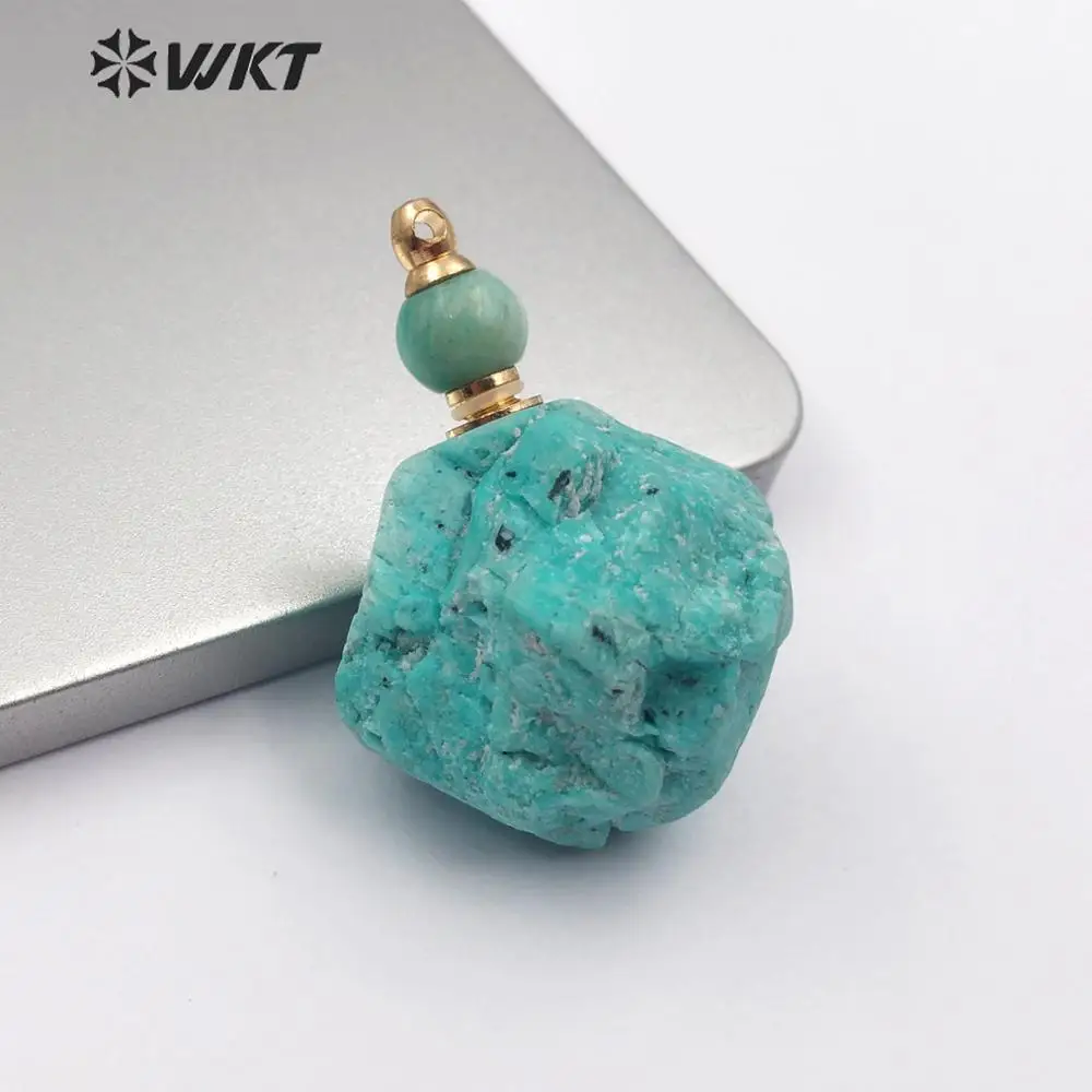 WT-P1453 натуральный синий Вену бирюзовый кулон прямоугольной формы драгоценные камни с золотым покрытием женская подвеска на цепочке кулон ювелирные изделия