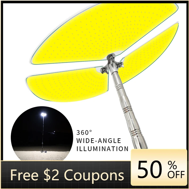 Portable lantern Portable camping lights LED 4 meters Telescopic rod lamps 7100 lumen Outdoor Lantern for Road Trip Photography