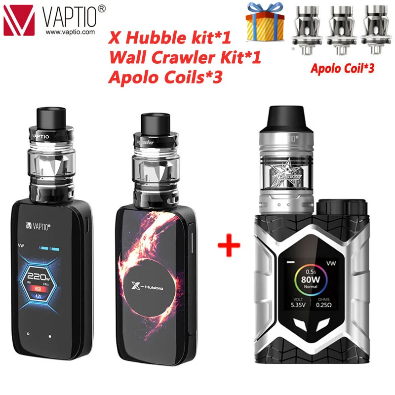 Электронная сигарета Vaptio X-hubler Grampus Kit 220 Вт VW TCR Mod контроль температуры бак 5 мл