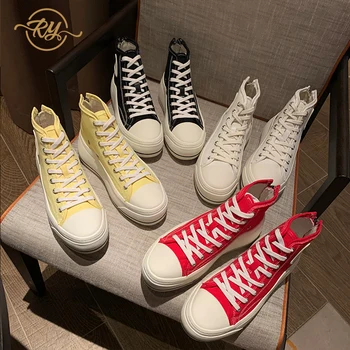 

RY-RELAA womans shoes white shoes 2020 fashion Genuine Leather platform shoes ins lady shoes women tide shoes for women sneakers