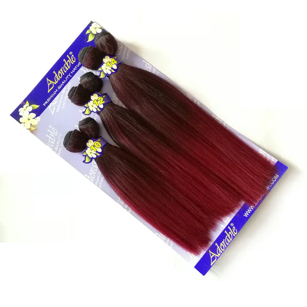 Adorable Packet Yaki Wave 6pcs Hair Extensions Short Natural Black Mixed Two Tone Color For Black Woman 10"12"14"