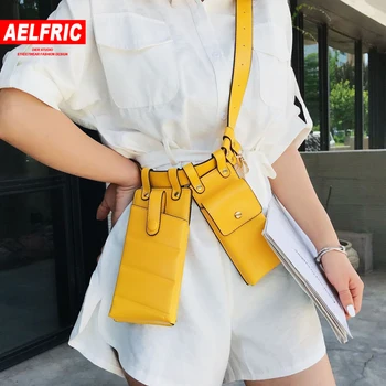 

AELFRIC Hip Hop Waist Bag Leather Fanny Pack Fashion Punk Bum Belt Bag Casual Chest Bags Girls Crossbody Shoulder Bag Streetwear