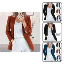 Blazer con botones de decoración para mujer, trajes de solapa de Color puro, abrigo, trajes, chaqueta de oficina para mujer
