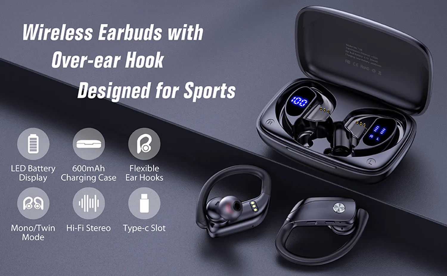 best pc headset TWS 5.1 Sport Bluetooth Earphones LED Display Wireless Headphone Noise Cancelling Earbuds Bluetooth Waterproof Headsets With Mic bluetooth headphones