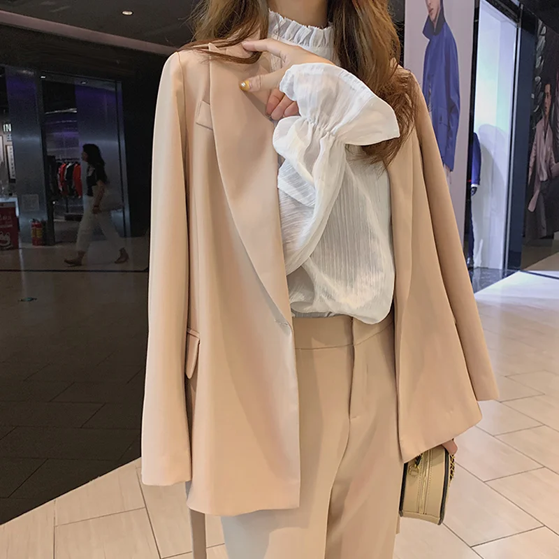 Blazer set Office Lady pants suit women temperament High Waist trouser suits two sets Femme New autumn fashion