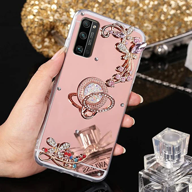 Противоударный зеркальный чехол для Honor 9A 30i 20e 8A 9X 9S 9C 8S 7A 7S 7C Pro кольцевая