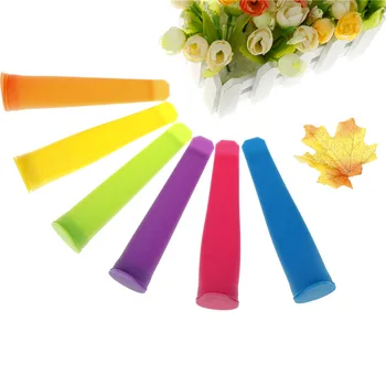 

5Pcs Kitchen DIY Food-Grade Silicone Frozen Ice Cream Pop Mold Summer Popsicle Maker Lolly Mould Random Color