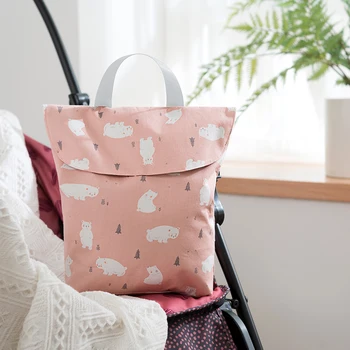 

Faroot Outdoor Portable Small Size Baby Nappy Reusable Washable Cloth Waterproof Non DisposableDiaper Storage Hand Bag