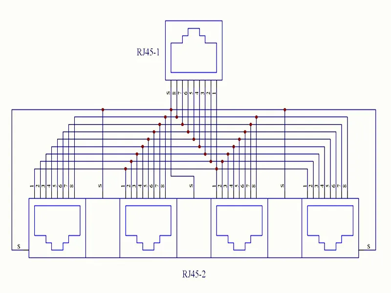 RJ45 8P8C Jack 1way передача 4 way Breakout Board, клеммный блок, разъем