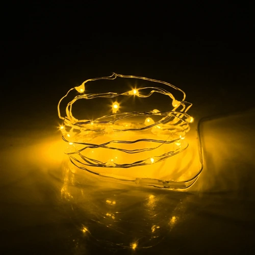 Yellow Светодиодный Сказочный свет 20 30 светодиодный s микро медные провода с подсветкой на батарейках гирлянды для дома спальни вечерние свадебные 10 шт./партия - Испускаемый цвет: Yellow