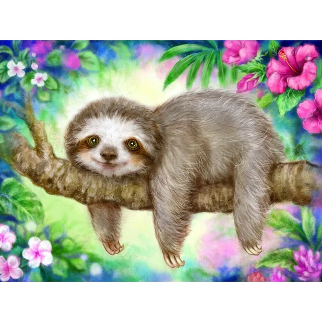 Sloth Diamond Painting for Adults-Sloth Diamond Art for Adults