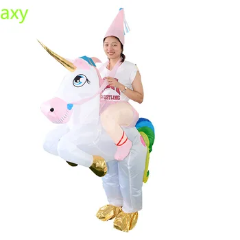 

Adult Unicorn Rainbow Costume Green Alien Disfraces Anime Inflatable Ghost Cosplay Halloween Costumes for Women Man Fantasias