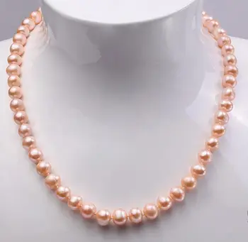 

NEW Jewelry 7-8MM WHITE PEARL & 10MM JADE NECKLACE 18" AAA