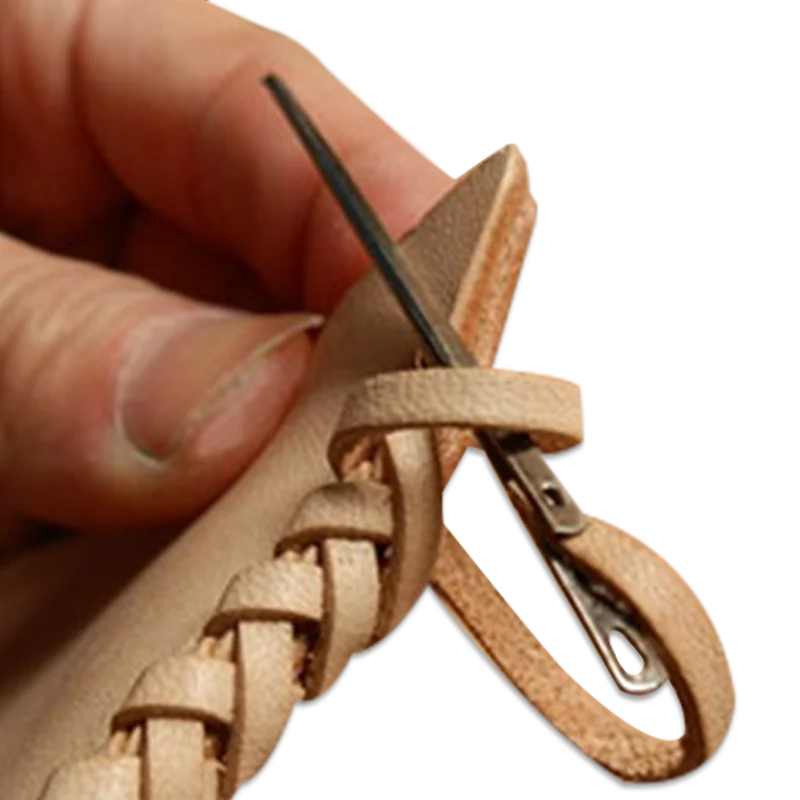 3pcs Leather Sewing Needles Leather Rope Needle Knitting Double Hole Leather Rope Lace DIY