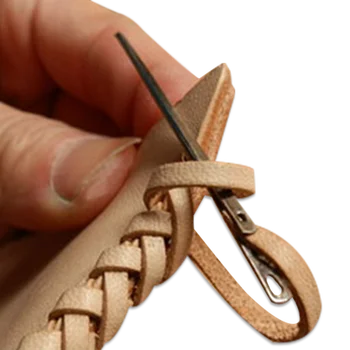 

3pcs leather sewing craft tool Leather rope needle Leather needle knitting needle double hole leather rope lace needle DIY