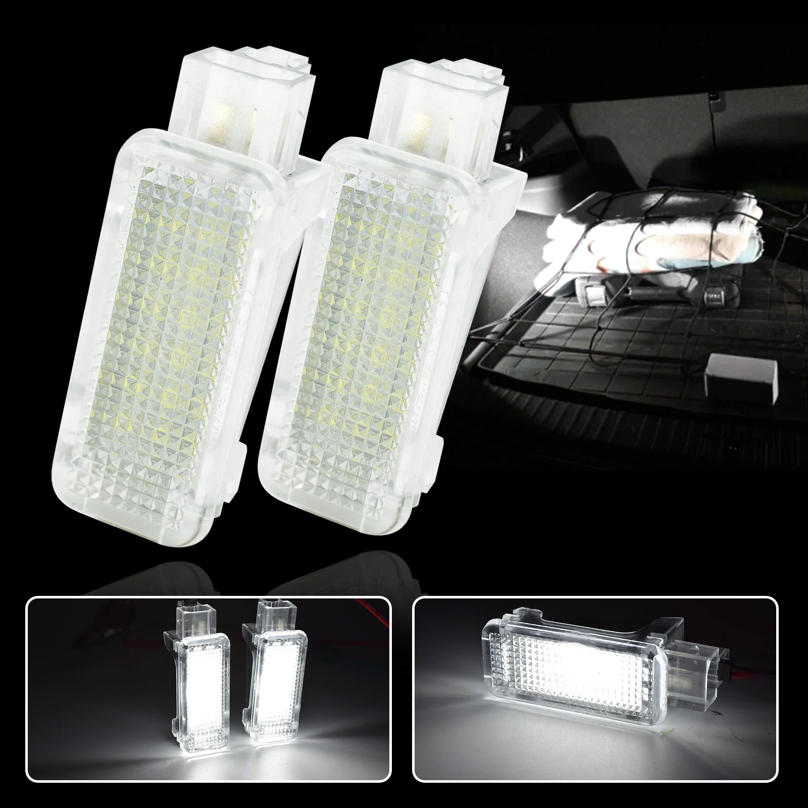 

2x Car LED Interior Footwell Lights LED Seat Light 2835 SMD 6000K White 12V for A-u-d-i A2 A3/S3 A4/S4 A5/S5 A7 RS4 RS6 TT/TTS
