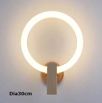 LED Нордик Железные Деревянные Акрил кольцо DIY Светодиодные Лампы.Светодиодные Светильники Люстры Подвесные.Светильники Подвесные Светильники.Светильник Подвесной Светильник. Для Столовой,Фойе и Спальни - Цвет корпуса: Dia30cm 19w