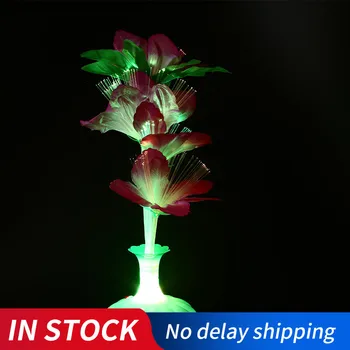

1PC Decoration Stage Fiber Flower Vase Optical Fiber LED Lamp Valentine's Day Night Light Home Decor