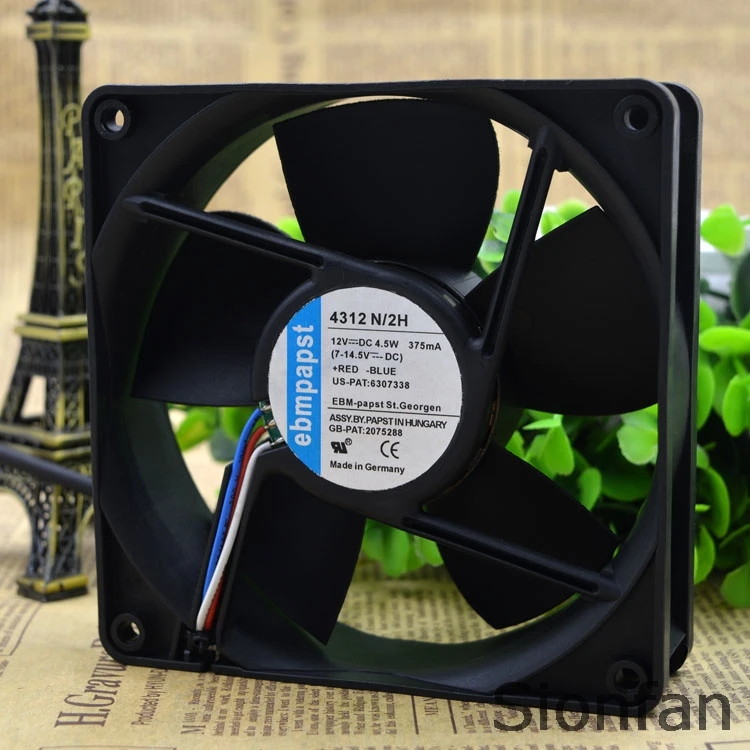 Для оригинальных немецких типов 4312n/2H 12V 375MA 4 5 W 12032 12 см вентилятор работает |