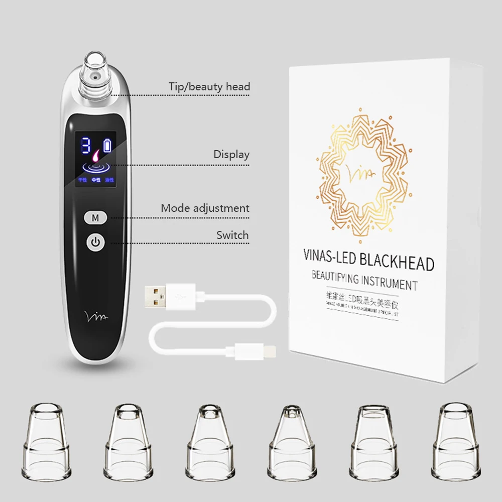 Electric Blackhead Vacuum Cleaner Acne Pore Skin Care Nose Face Deep Cleansing Suction Machine Facial Beauty Tools Wholesale